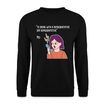 Arbeit von zu Hause Call Design für stolze Pinoys - Unisex Pullover - Schwarz - Vorne - Alina (178cm) & Michal (187cm)