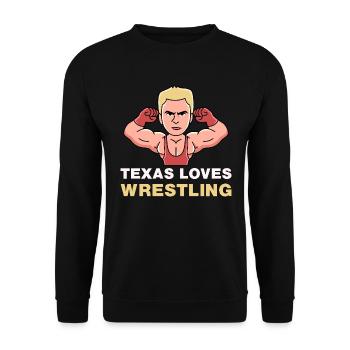 Texas wrestling design for proud Texas fans - Unisex Sweatshirt - black - Front - Alina (178cm) & Michal (187cm)