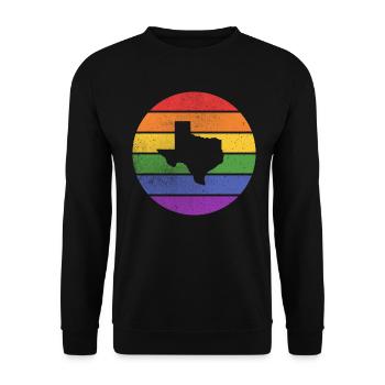 Rainbow card design for proud LGBT+ Texans - Unisex Sweatshirt - black - Front - Alina (178cm) & Michal (187cm)
