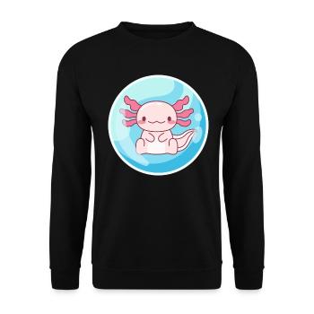 Axolotl Water Bubble Design for Axolotl Lovers - Unisex Sweatshirt - black - Front - Alina (178cm) & Michal (187cm)