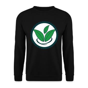 Green Leaves Icon Design for Proud Vegans - Unisex Sweatshirt - black - Front - Alina (178cm) & Michal (187cm)