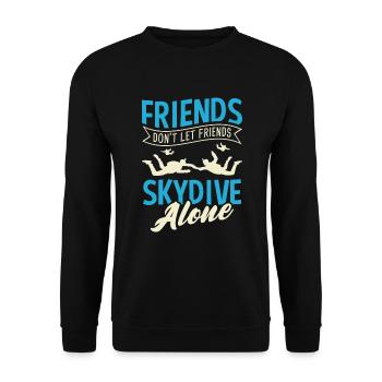 Skydiving, Fallschrimspringen, Skydiver Fallschirm - Unisex Pullover - Schwarz - Vorne - Alina (178cm) & Michal (187cm)