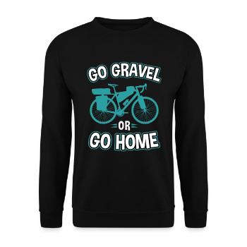 Go gravel or go home / Bike Bikepacking - Unisex Sweatshirt - black - Front - Alina (178cm) & Michal (187cm)