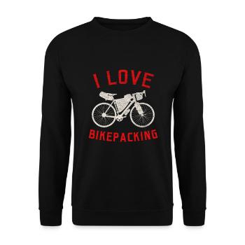 J’aime le bikepacking Cyclisme / Vélo de gravier - Sweat-shirt Unisexe - noir - Devant - Alina (178cm) & Michal (187cm)