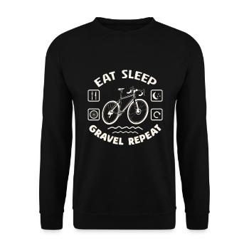 Manger Dormir Gravel Répéter / Gravel Vélo, Aventure - Sweat-shirt Unisexe - noir - Devant - Alina (178cm) & Michal (187cm)