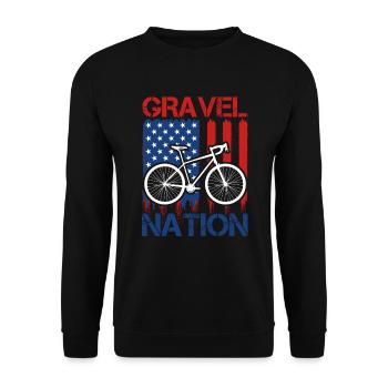 USA Gravel Nation Bike Packing Tour - Unisex Pullover - Schwarz - Vorne - Alina (178cm) & Michal (187cm)