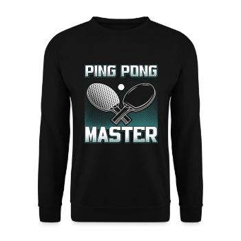 Ping Pong Master / Tischtennis Sport Design - Unisex Pullover - Schwarz - Vorne - Alina (178cm) & Michal (187cm)