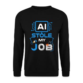 AI Stole My Job Technology Automation Machine Lear - Unisex Sweatshirt - black - Front - Alina (178cm) & Michal (187cm)