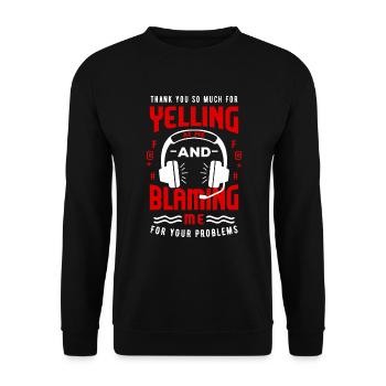 Merci de m’avoir crié dessus et de m’avoir blâmé - Sweat-shirt Unisexe - noir - Devant - Alina (178cm) & Michal (187cm)
