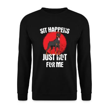Sit Happens Dog Huntetrainer Dog School, Dogs - Unisex Sweatshirt - black - Front - Alina (178cm) & Michal (187cm)