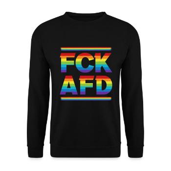 fck afd / Rainbow Colors Against Nazis - Unisex Sweatshirt - black - Front - Alina (178cm) & Michal (187cm)