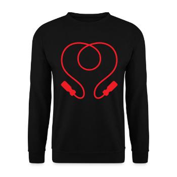 Conception de corde en forme de cœur rouge pour les sauteurs à la corde - Sweat-shirt Unisexe - noir - Devant - Alina (178cm) & Michal (187cm)