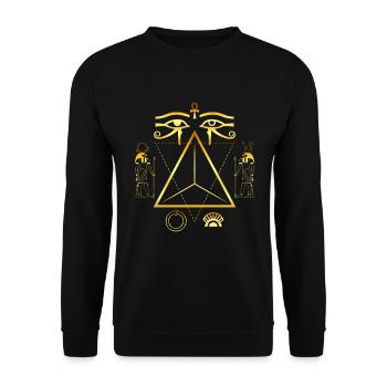 Oeil d’Horus Pharaon Déesse Pyramide Egypte Ancienne - Sweat-shirt Unisexe - noir - Devant - Alina (178cm) & Michal (187cm)