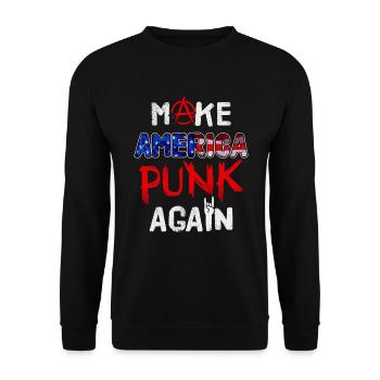 Make America punk again / US Punk Rock, Punks - Sweat-shirt Unisexe - noir - Devant - Alina (178cm) & Michal (187cm)