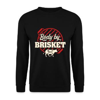 BBQ Body By Brisket Grilling Smoke, Grillen - Unisex Sweatshirt - black - Front - Alina (178cm) & Michal (187cm)