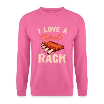 BBQ I Love A Sweet Rack Grilling Smoke Griller - Unisex Pullover - Pink - Vorne