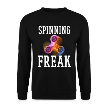 Fidget spinner freak / Trend, Relaxation - Unisex Sweatshirt - black - Front - Alina (178cm) & Michal (187cm)