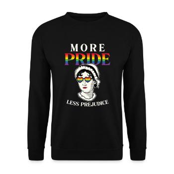 LGBT More Pride Less Prejudice Rainbow Gay Pride - Unisex Sweatshirt - black - Front - Alina (178cm) & Michal (187cm)