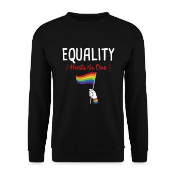 LGBT Equality Hurts No One Rainbow Gay Pride LGBTQ - Unisex Sweatshirt - black - Front - Alina (178cm) & Michal (187cm)