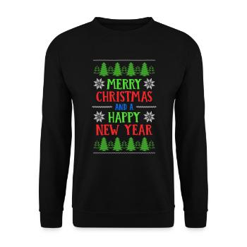 Joyeux Noël et une bonne année - Sweat-shirt Unisexe - noir - Devant - Alina (178cm) & Michal (187cm)