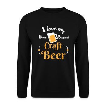 I Love My Home Brewed Craft Beer Home Brewing - Unisex Sweatshirt - black - Front - Alina (178cm) & Michal (187cm)