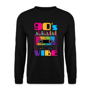 90s retro design / 90s party - Unisex Sweatshirt - black - Front - Alina (178cm) & Michal (187cm)