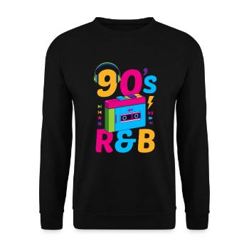 90's R And B Classic 90s Retro Vintage 90s Rnb - Unisex Pullover - Schwarz - Vorne - Alina (178cm) & Michal (187cm)