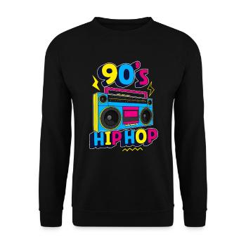 90s hip hop / 90s retro design - Unisex Sweatshirt - black - Front - Alina (178cm) & Michal (187cm)