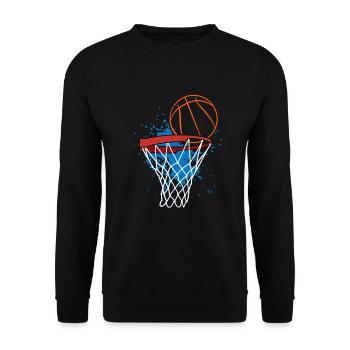 Basketball, basketteur, basketteur, sport rétro, design - Sweat-shirt Unisexe - noir - Devant - Alina (178cm) & Michal (187cm)