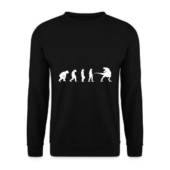Dino T-Rex Tyrannosaurus Dinosaurus Dinosaurier - Unisex Pullover - Schwarz - Vorne - Alina (178cm) & Michal (187cm)