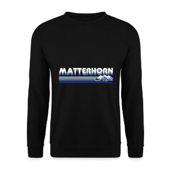 Matterhorn Design – Das Wahrzeichen der Alpen - Unisex Pullover - Schwarz - Vorne - Alina (178cm) & Michal (187cm)