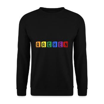 Aachen Stadt Skyline - Unisex Pullover - Schwarz - Vorne - Alina (178cm) & Michal (187cm)
