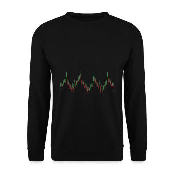 Heartbeat Candlestick Chart Exchange Stock Market - Unisex Pullover - Schwarz - Vorne - Alina (178cm) & Michal (187cm)