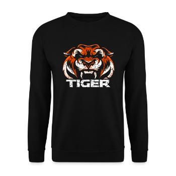 tiger - Unisex Sweatshirt - black - Front - Alina (178cm) & Michal (187cm)
