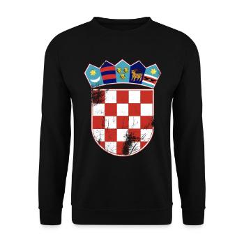 Croatia Serbian - Unisex Sweatshirt - black - Front - Alina (178cm) & Michal (187cm)