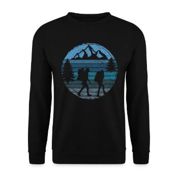 randonnée jeune famille nature extérieur montagnes forêt - Sweat-shirt Unisexe - noir - Devant - Alina (178cm) & Michal (187cm)