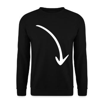 Pfeil Zeichnung Skizze weiß - Unisex Pullover - Schwarz - Vorne - Alina (178cm) & Michal (187cm)