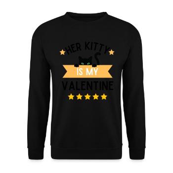 Drôle vilain mari hommes ton chat est à moi - Sweat-shirt Unisexe - noir - Devant - Alina (178cm) & Michal (187cm)