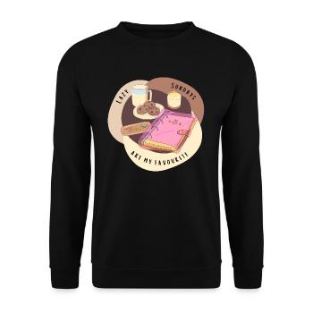 sunday chill T-shirt for friend - Unisex Pullover - Schwarz - Vorne - Alina (178cm) & Michal (187cm)