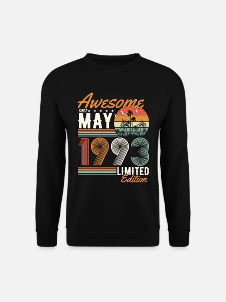 Mai 1993 Jahrgang Vintage Retro Geburtstag - Unisex Pullover - Schwarz