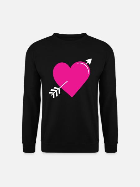 Arrow Heart Pink - Unisex Sweatshirt - black