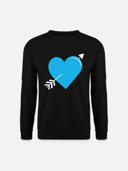 Arrow Heart Blue - Unisex Sweatshirt - black