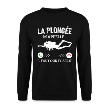 Tauchen ruft mich, ich muss gehen - Unisex Pullover - Schwarz - Vorne - Alina (178cm) & Michal (187cm)