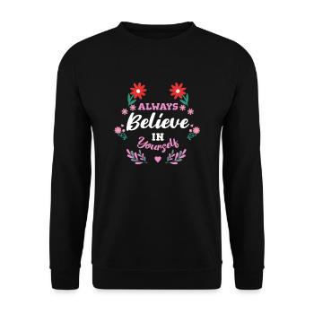Croyez toujours en vous - Sweat-shirt Unisexe - noir - Devant - Alina (178cm) & Michal (187cm)
