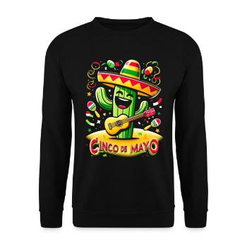 Cinco de Mayo Kaktus - Unisex Pullover - Schwarz - Vorne - Alina (178cm) & Michal (187cm)