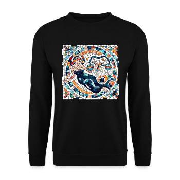 Venus as Roman Mosaic - Astrological Libra Sign - Unisex Sweatshirt - black - Front - Alina (178cm) & Michal (187cm)