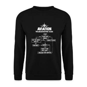 Anleitung zur Fehlersuche in der Luftfahrt Flugzeuggeschenk-Shirt - Unisex Pullover - Schwarz - Vorne - Alina (178cm) & Michal (187cm)