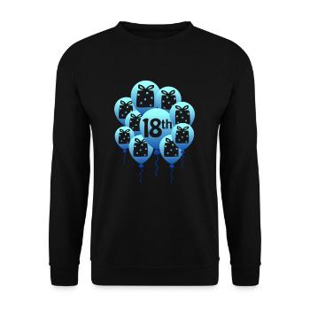 18th birthday - Unisex Sweatshirt - black - Front - Alina (178cm) & Michal (187cm)
