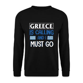 Grèce Drapeau grec Cadeau Drôle - Sweat-shirt Unisexe - noir - Devant - Alina (178cm) & Michal (187cm)