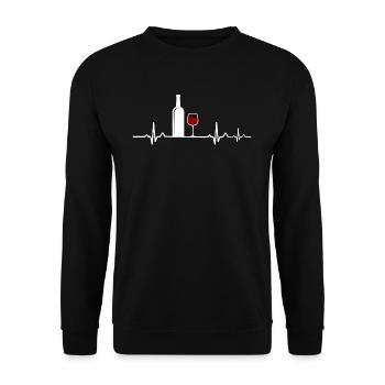 Wein - Unisex Pullover - Schwarz - Vorne - Alina (178cm) & Michal (187cm)